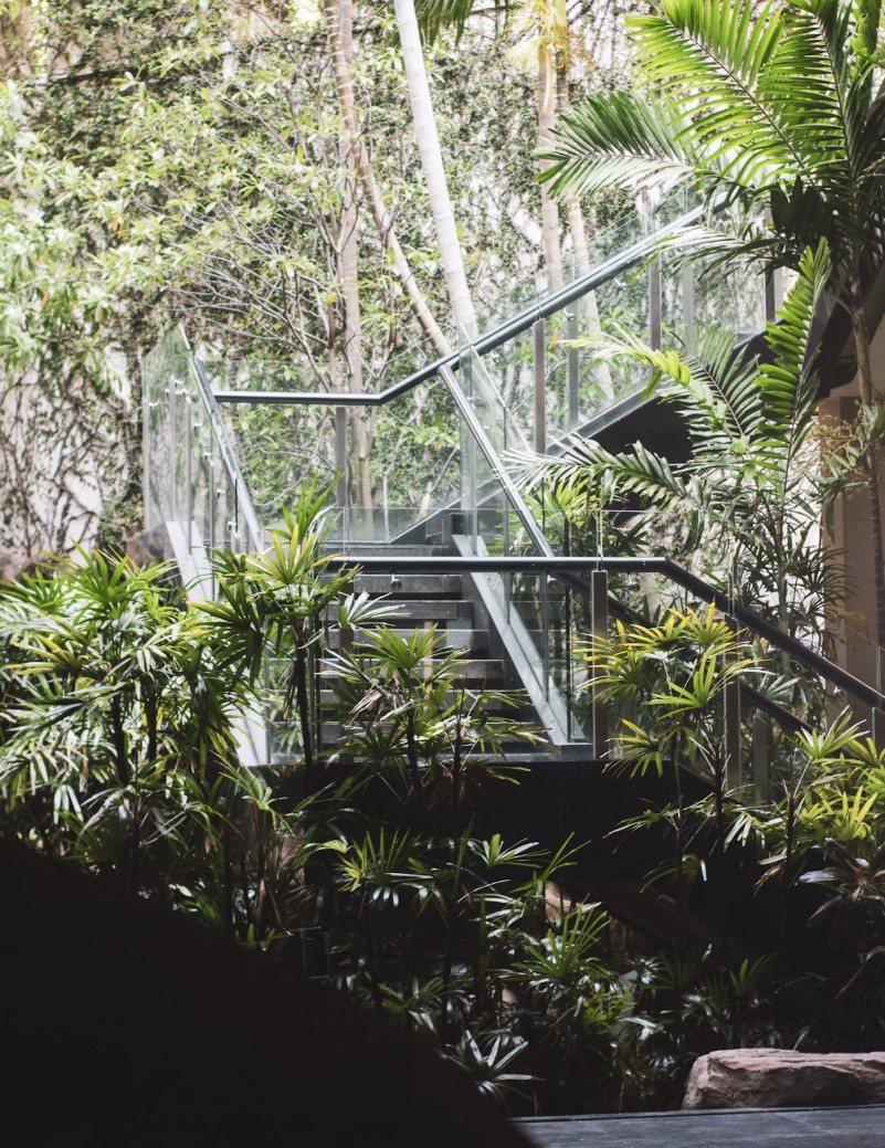 Modern architecture at a hotel, coastal Thailand